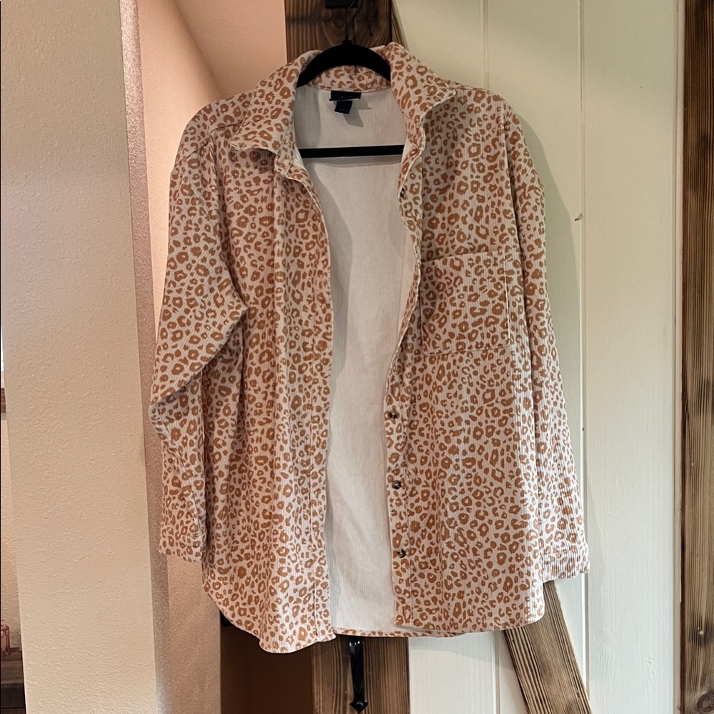 Leopard Print Button-Up Shirt